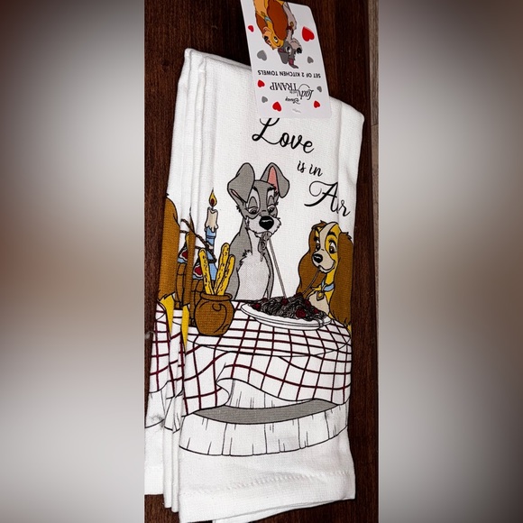 Disney Lady And Tramp Set of 2 Kitchen Towels - NEW - Picture 8 of 8